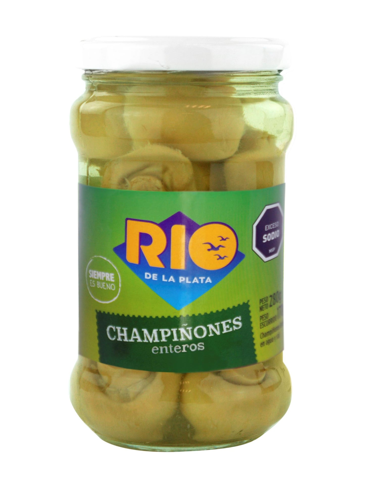 Champignon entero en frasco 280 Grs. Río de la Plata
