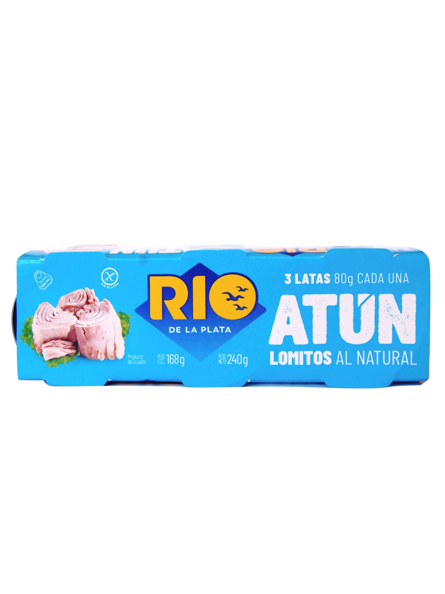 Atún lomitos al natural Tripack 240 Grs. Rio de la Plata