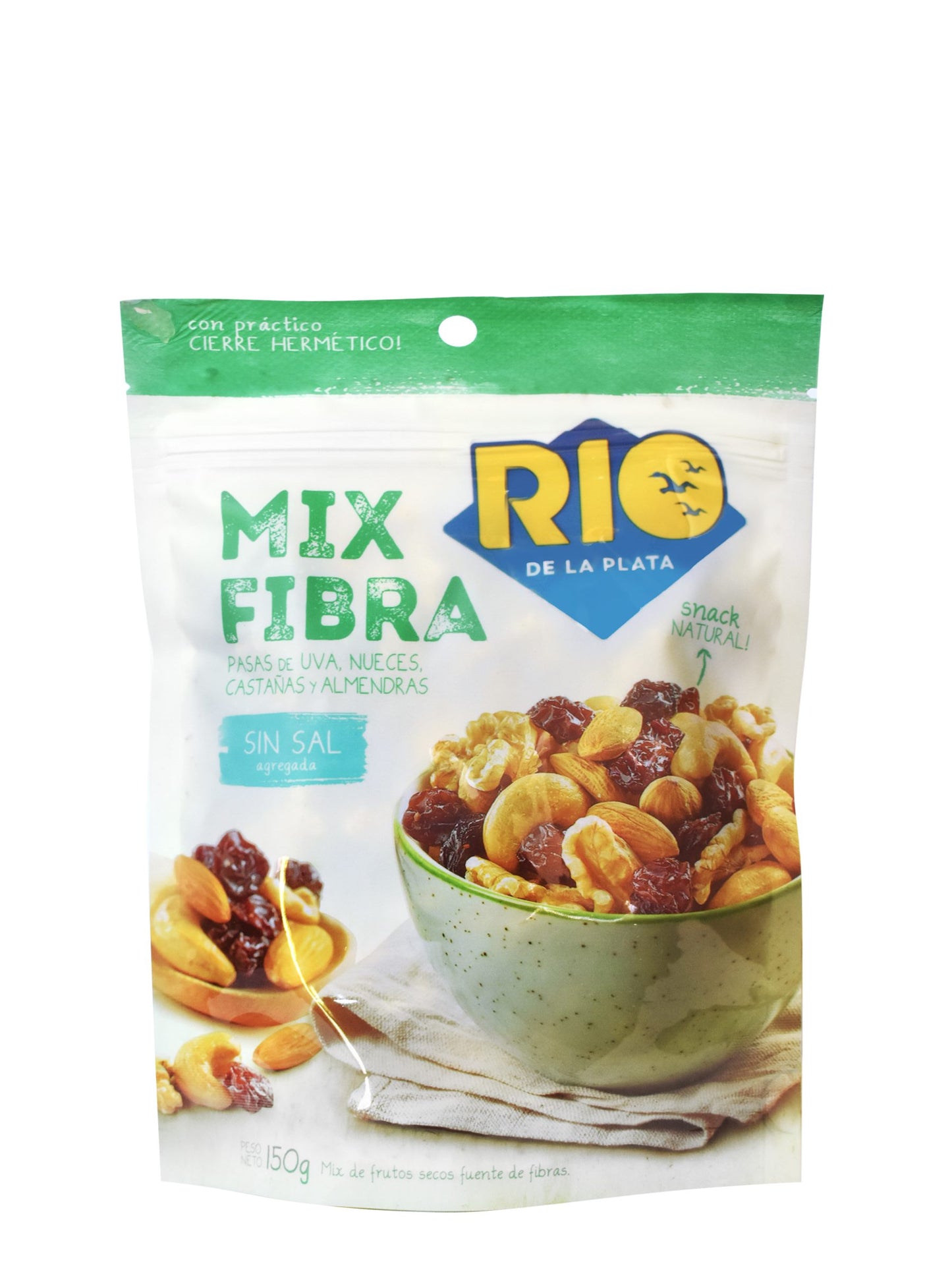Mix Fibra almendras, nueces, pasas de uva 150 Grs. Rio de la Plata