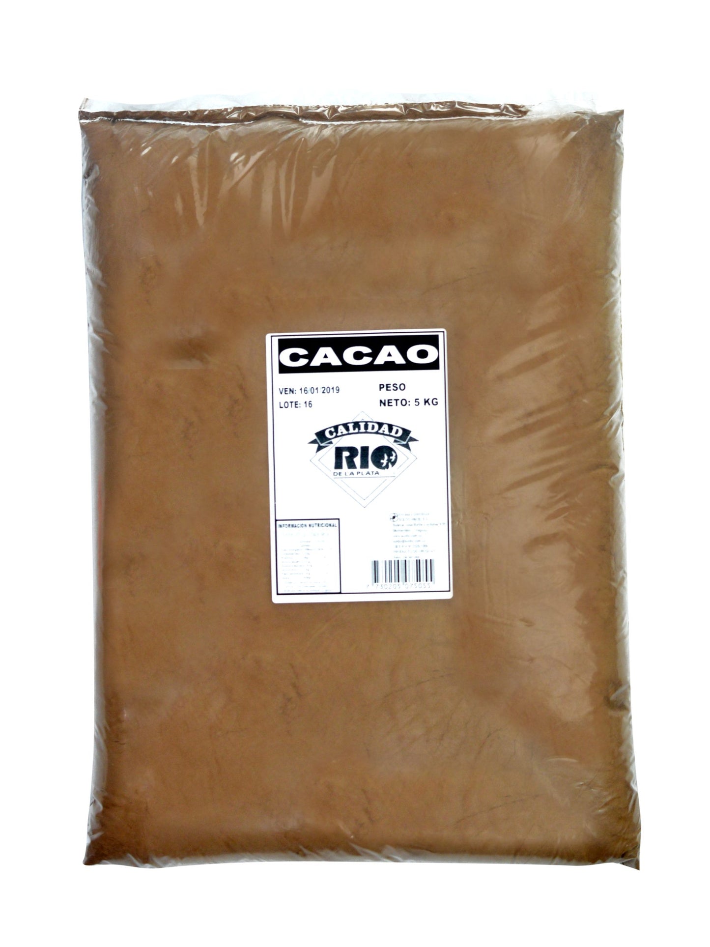 Cacao natural en polvo 5 Kgs. Río de la Plata
