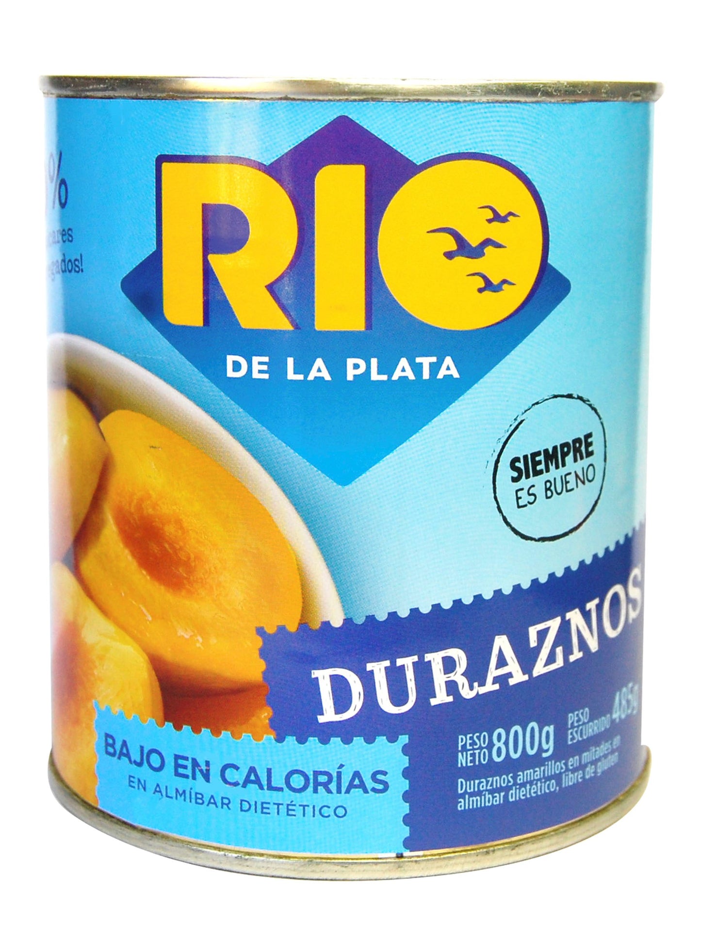 Duraznos en almibar Bajas Calorías 800 Grs. Río de la Plata