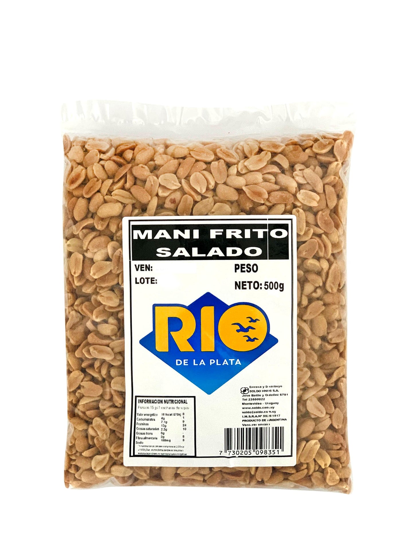 Maní frito salado 500 Grs. Río de la Plata