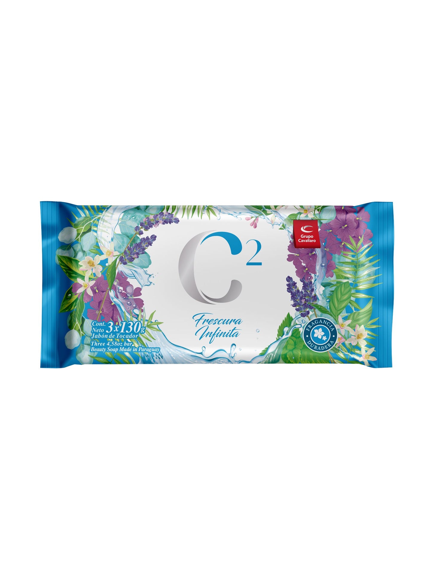 Jabón de tocador C2 Frescura Infinita 130 Grs x3. Cavallaro
