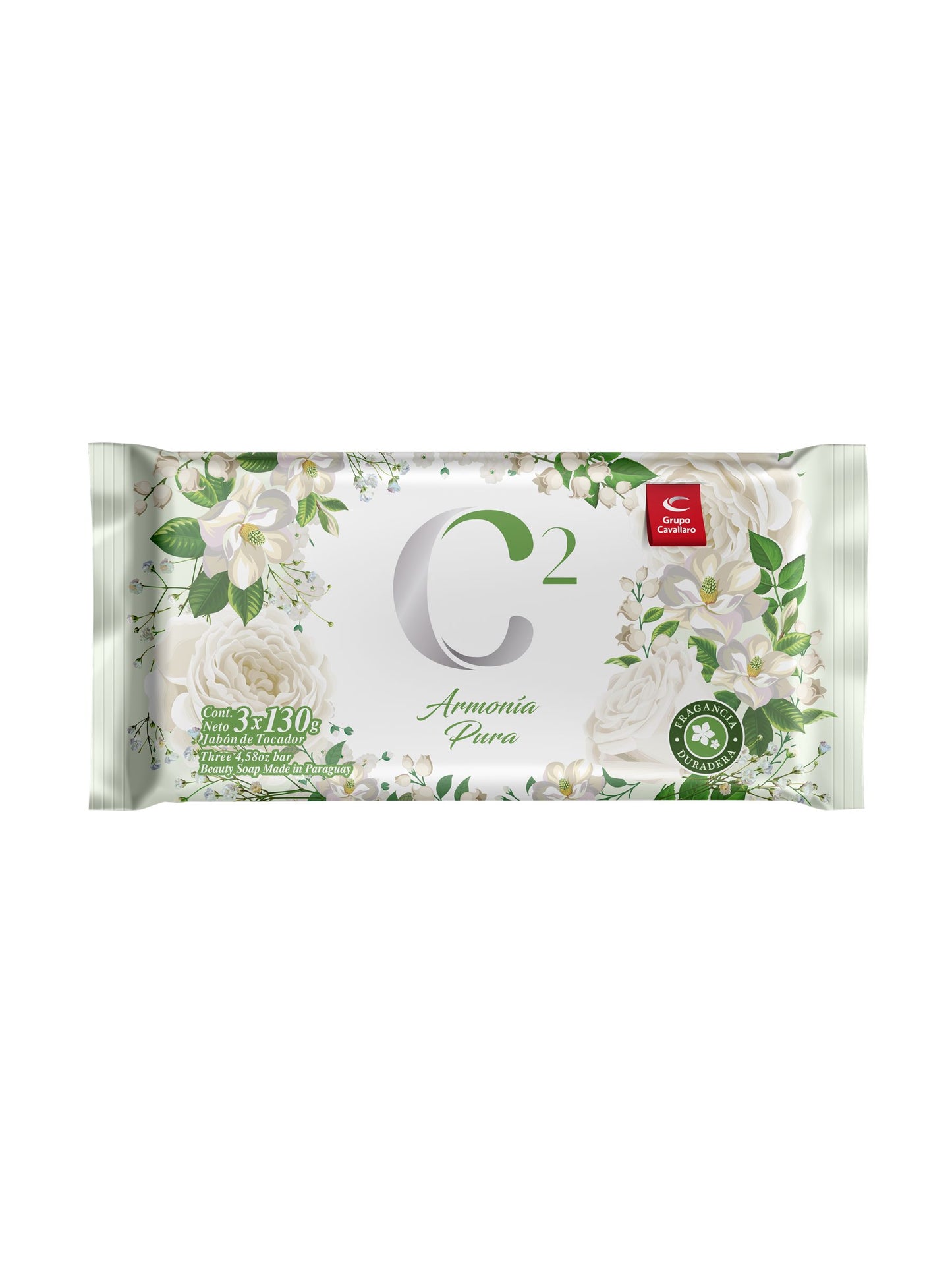 Jabón de tocador C2 Armonía Pura 130 Grs x3. Cavallaro