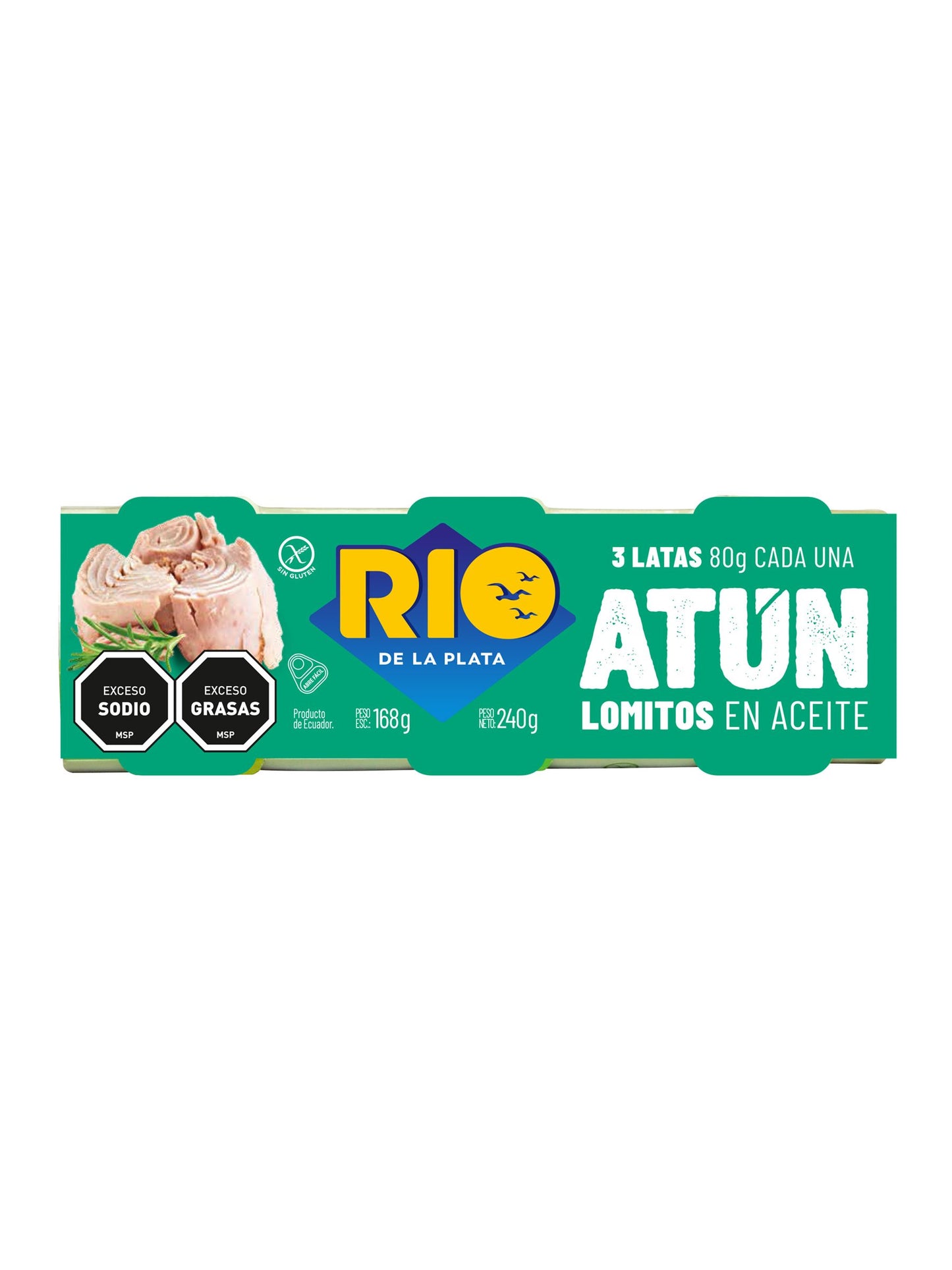 Atún lomitos en aceite Tripack 240 Grs. Rio de la Plata