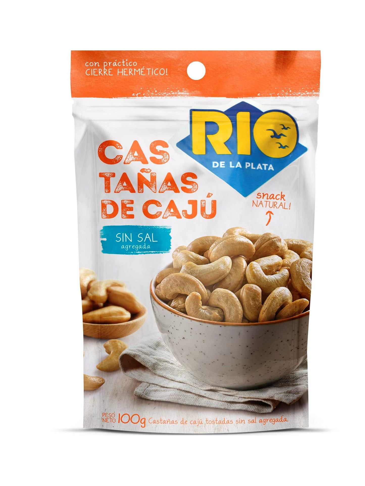 Castañas de cajú sin sal 100 Grs. Río de la Plata