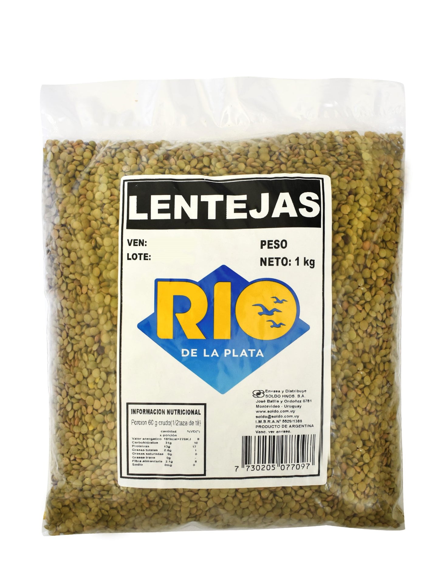 Lentejas 1Kg. Río de la Plata