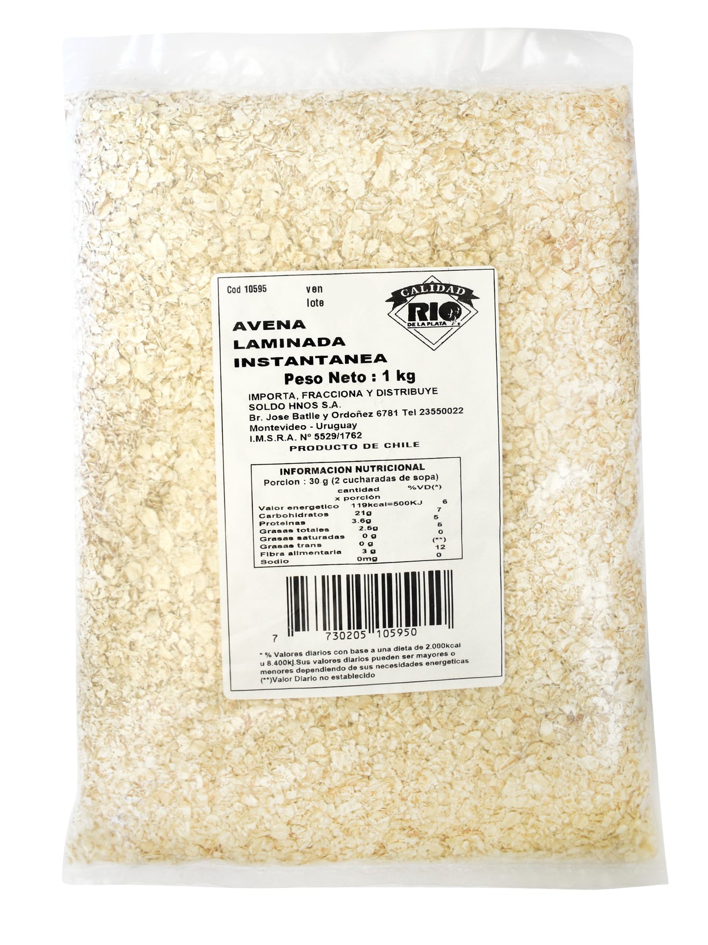 Avena laminada instantánea 1 Kg. Rio de la Plata