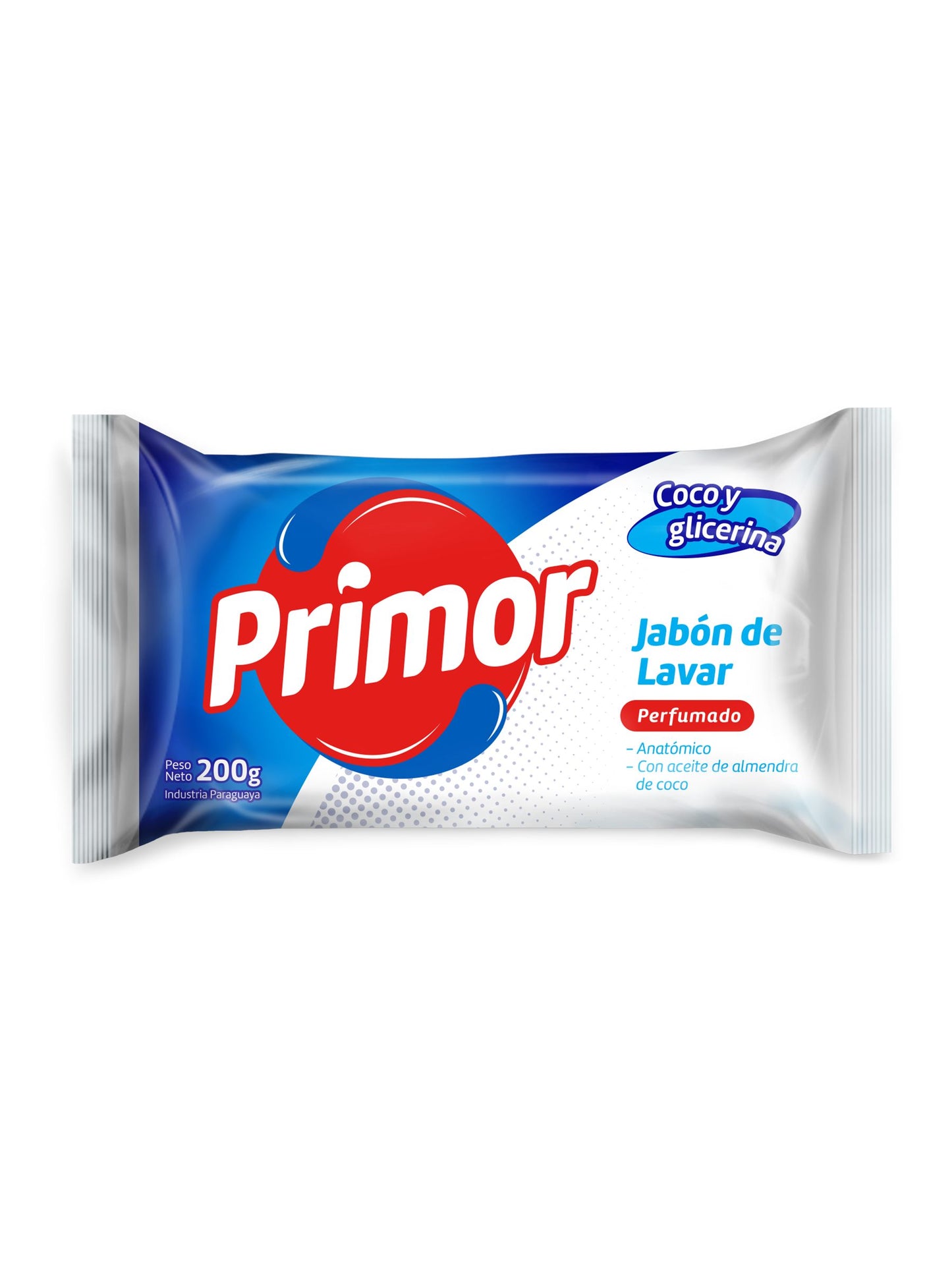Jabón en barra para lavar coco y glicerina 200 Grs. Primor