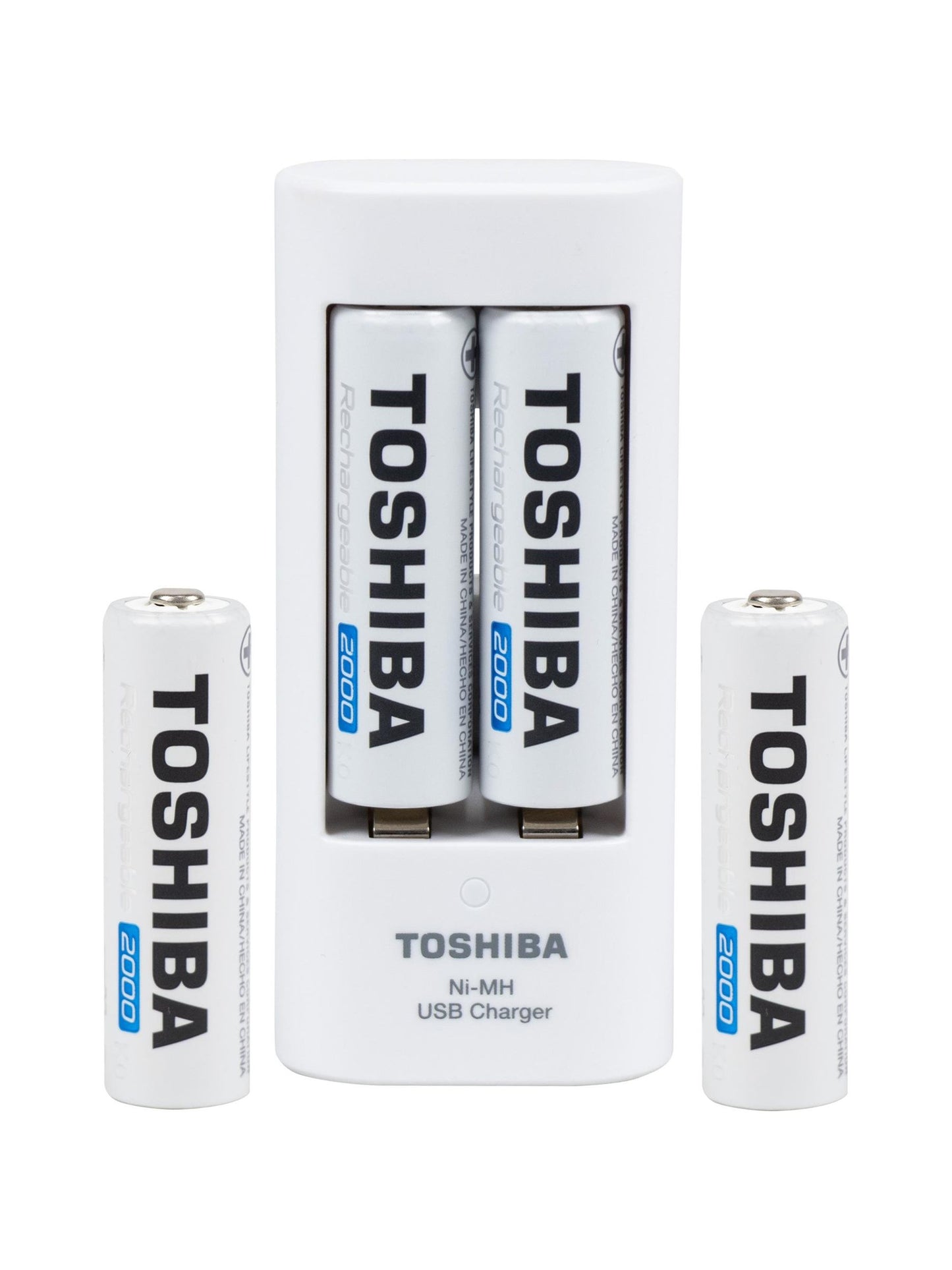 Pilas recargables AA 1.2V 4 unidades + cargador. Toshiba