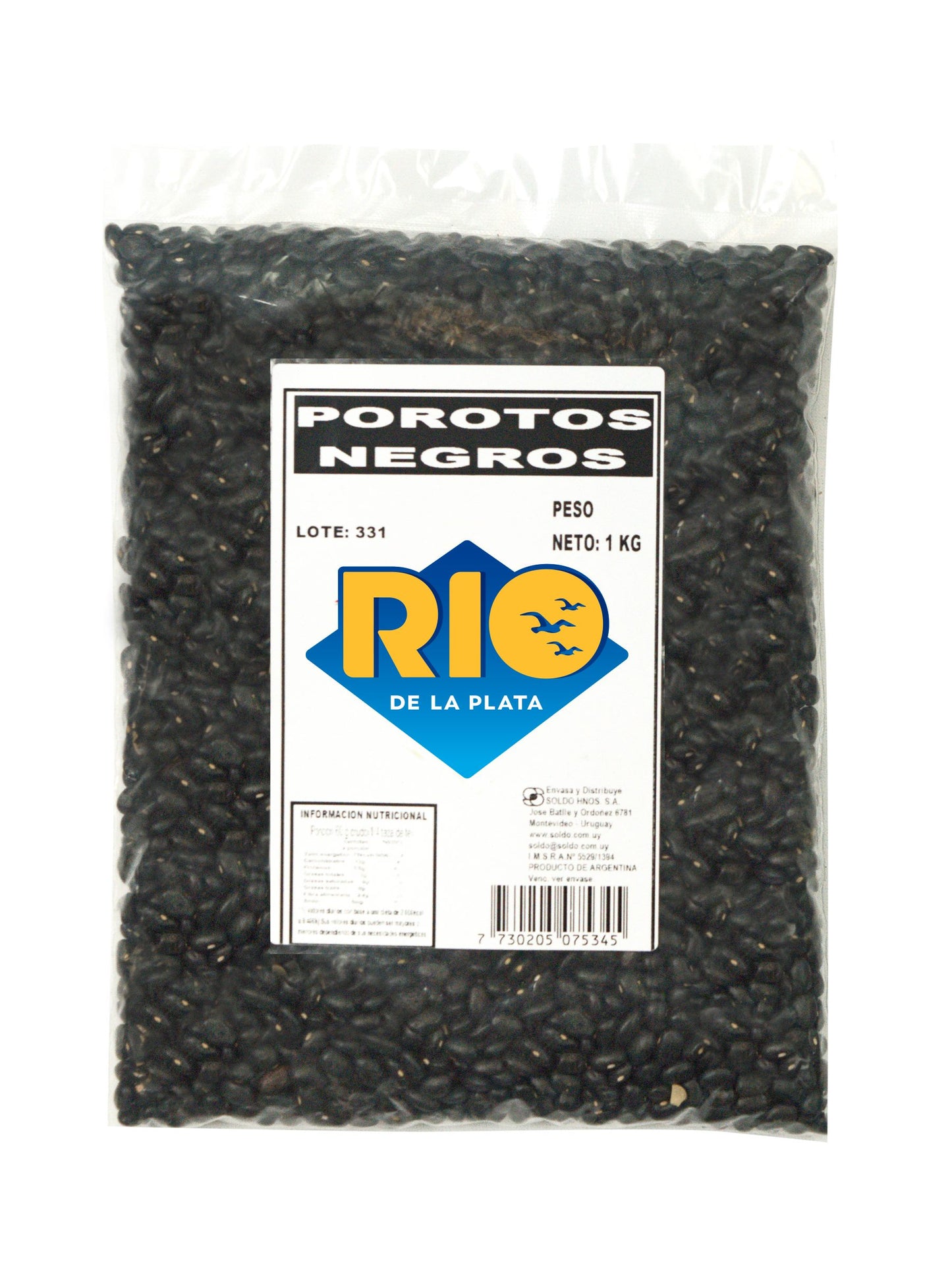 Porotos negros 1 Kg. Río de la Plata