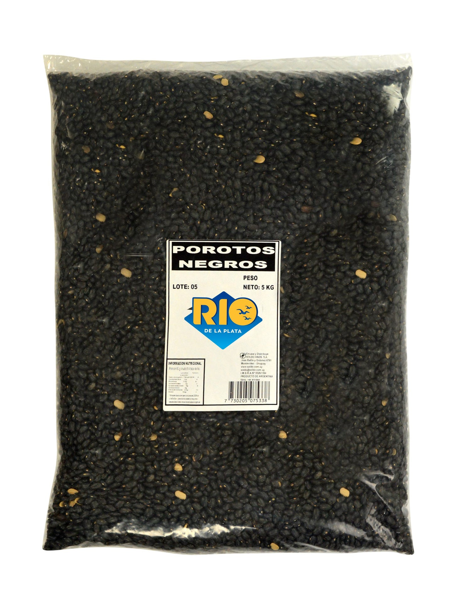 Porotos negros 5 Kgs. Río de la Plata