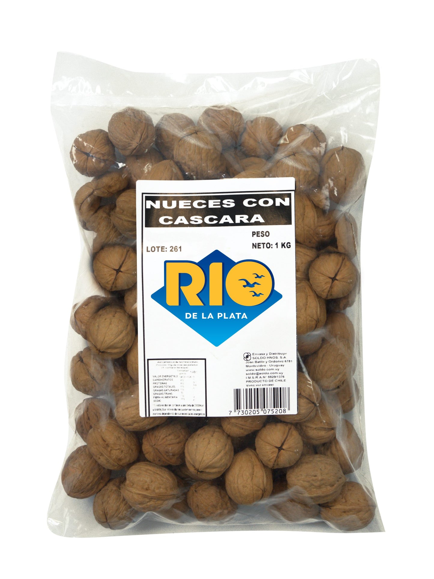 Nueces con cascara 1 Kg. Río de la Plata
