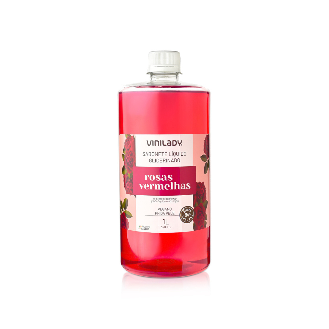 Jabón líquido rosas rojas 1 Lt. Vini Lady