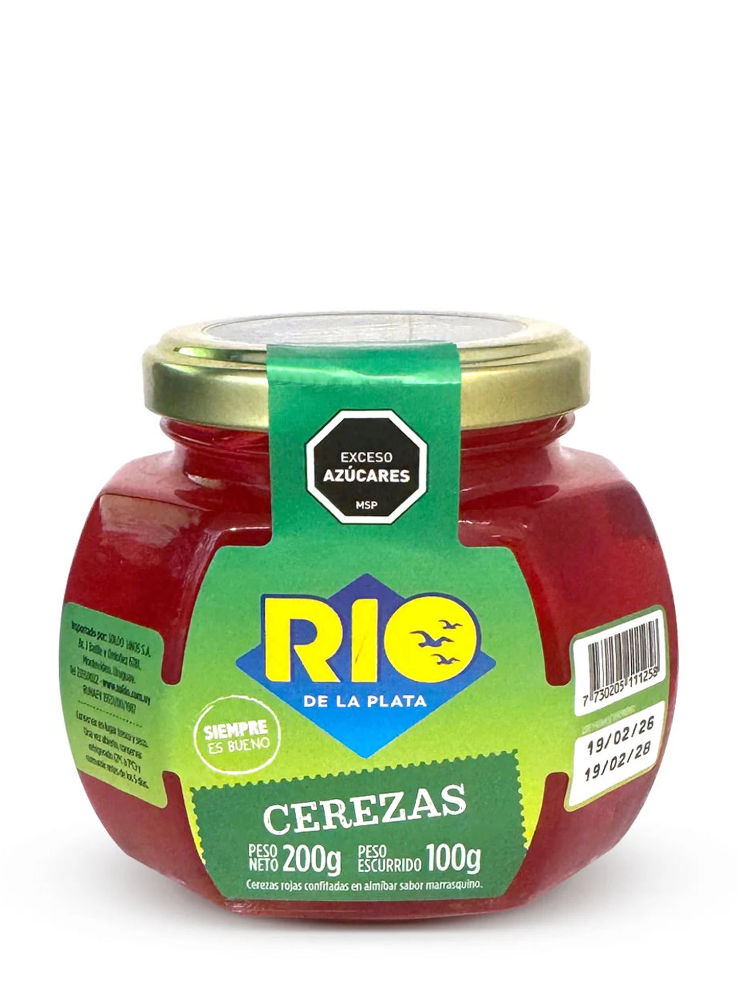 Cerezas al marrasquino rojas 200 Grs. Río de la Plata