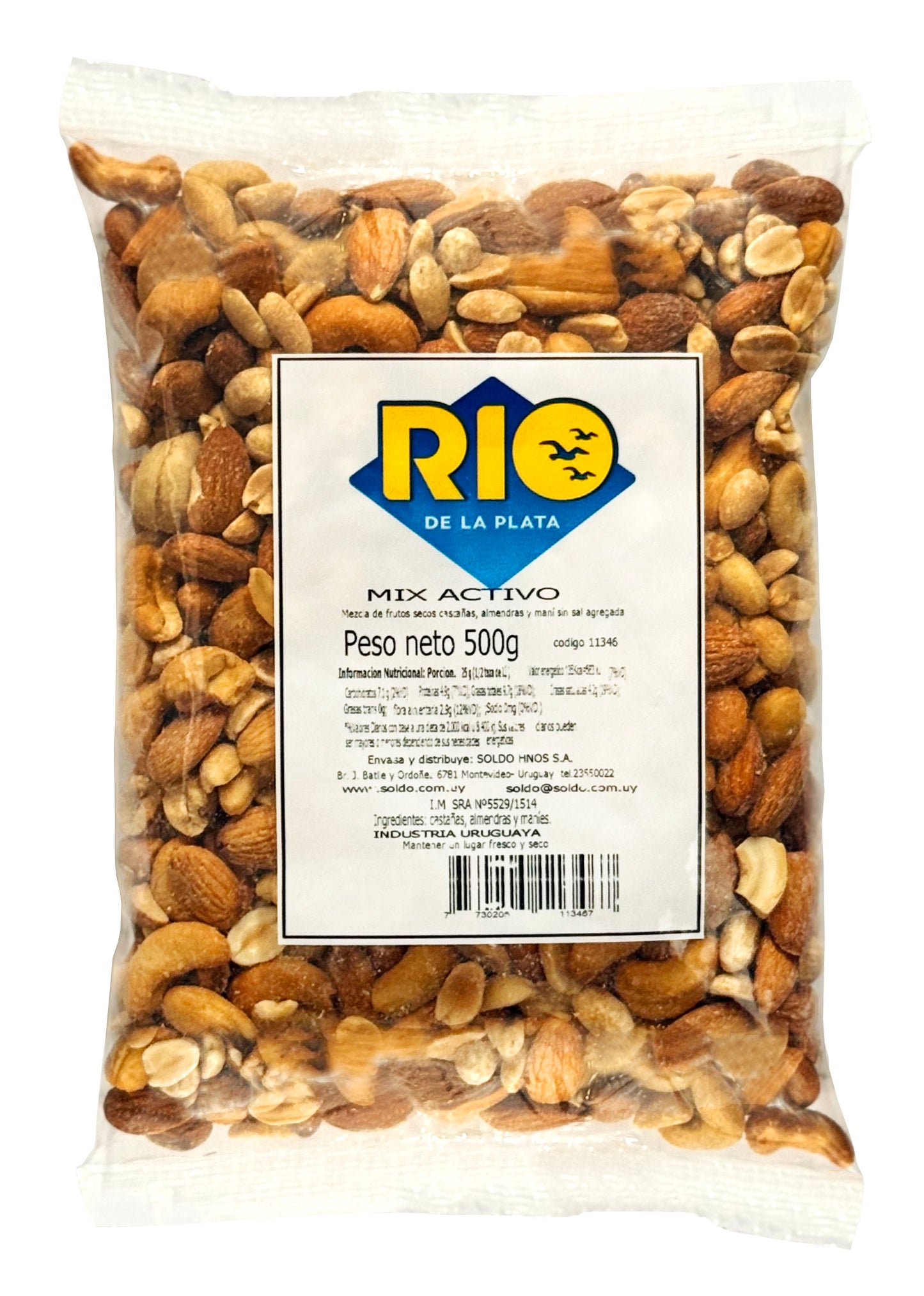 Mix Activo castañas, almendras, mani 500Grs. Rio de la Plata