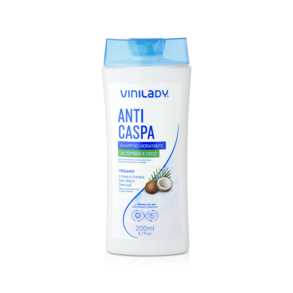 Shampoo Anticaspa Hidratante Coco 200ml. Vini Lady