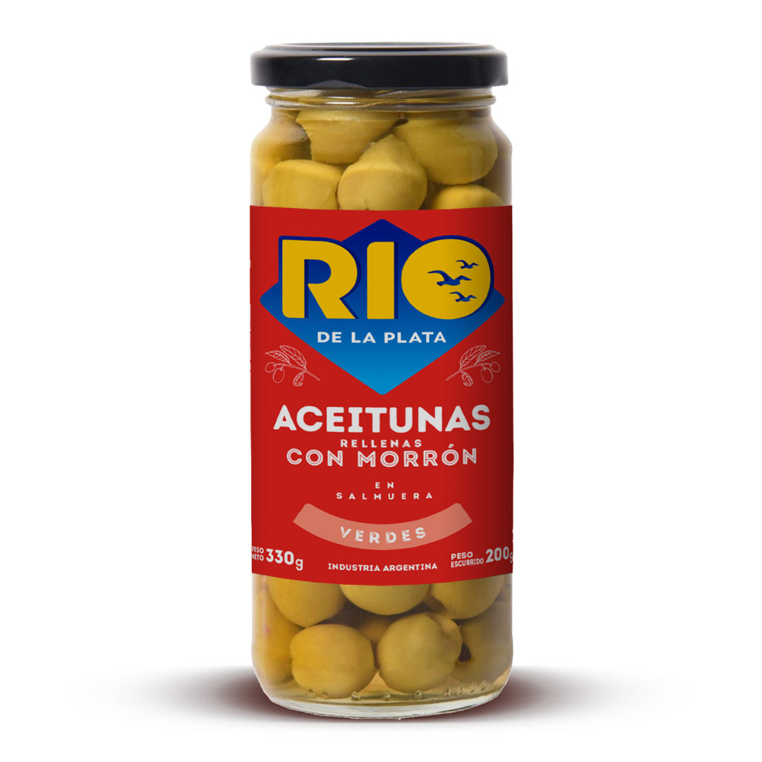 Aceitunas rellenas con morron 330Grs. Rio de la Plata