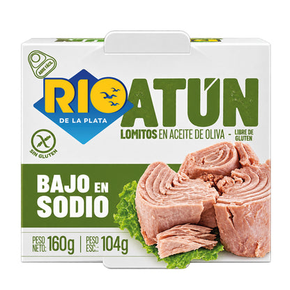 Atún lomitos en aceite oliva bajo en sodio 160 Grs. Río de la Plata