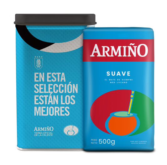Pack yerba Armiño suave 500 grs + Yerbera