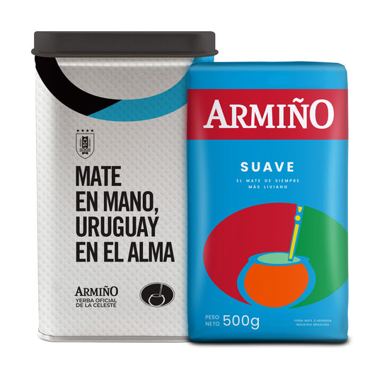 Pack yerba Armiño suave 500 grs + Yerbera