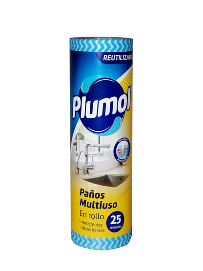 Paños multiuso rollo 25 uni. Plumol