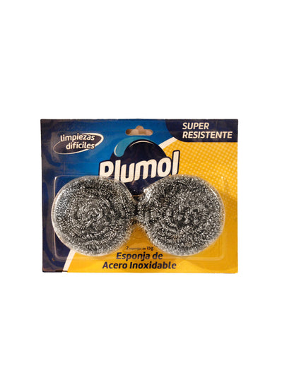 Esponja de acero inoxidable doble 30 Grs. Plumol