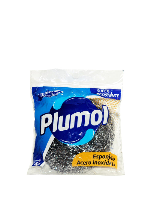 Esponja de acero inoxidable 30 Grs.  Plumol