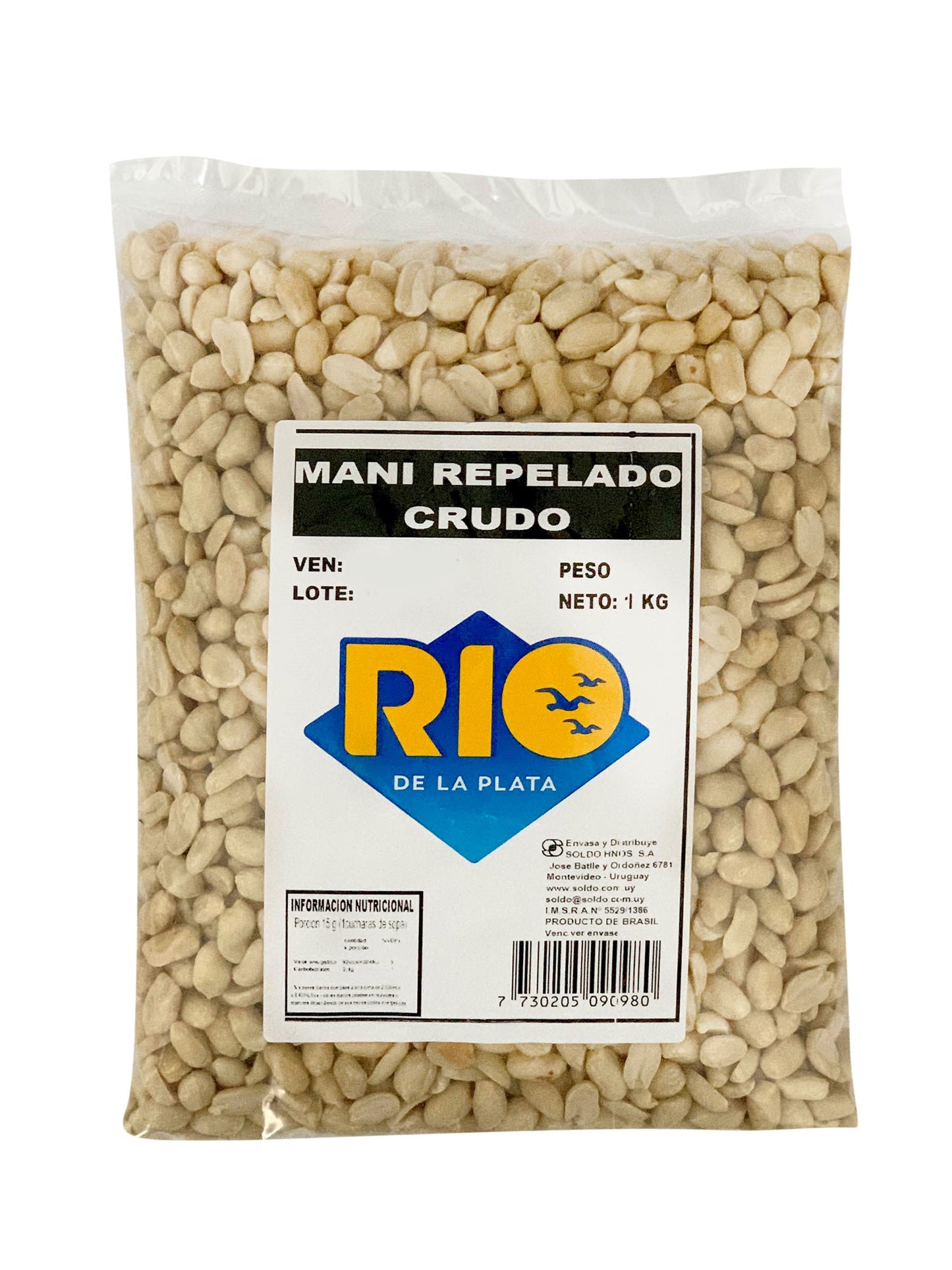 Maní repelado crudo 1 Kg. Río de la Plata