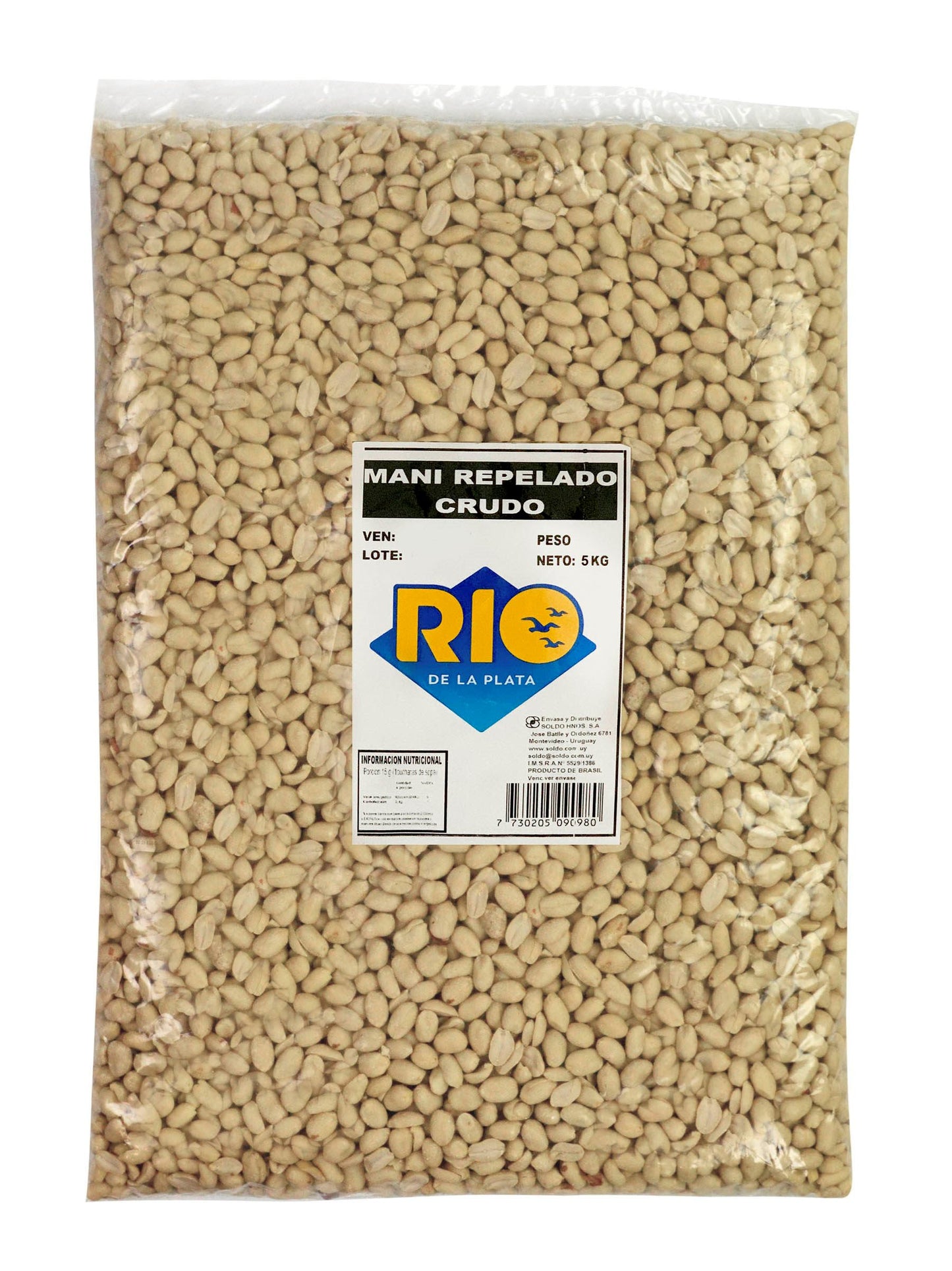 Maní repelado crudo 5 Kgs. Río de la Plata