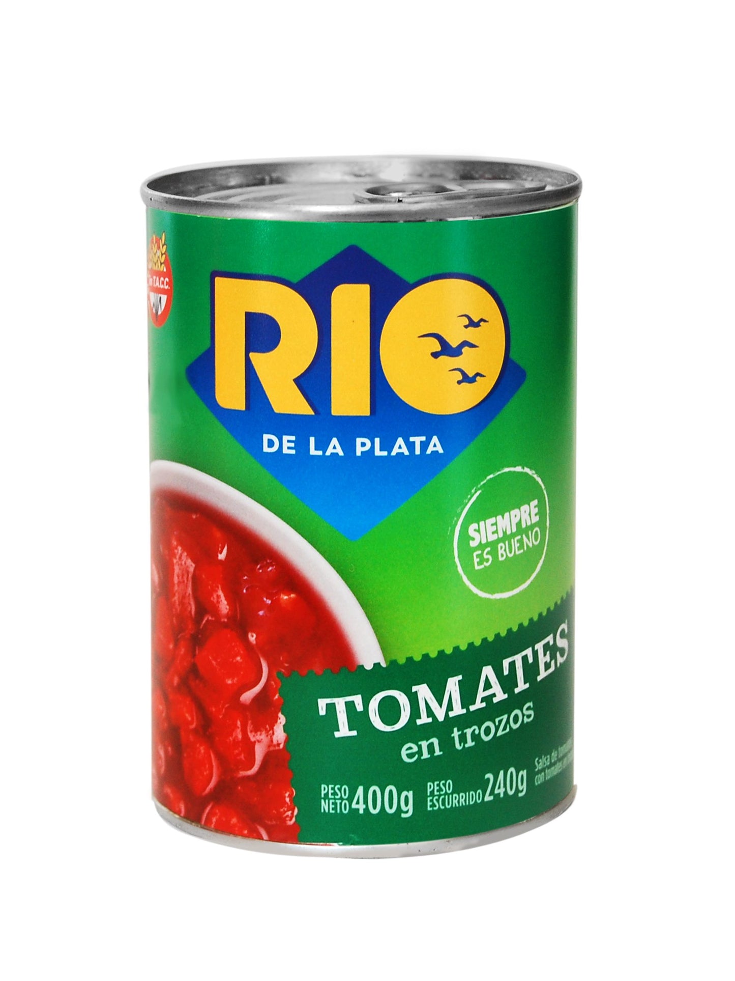 Salsa de tomates con tomates en trozos SIN TACC 400 Grs. Río de la Plata