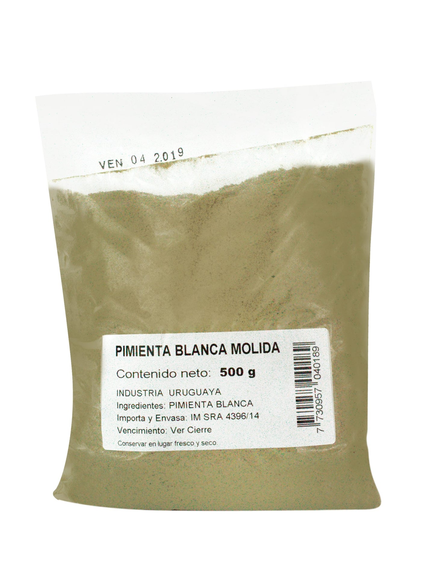Pimienta blanca molida 500 Grs. Río de la Plata