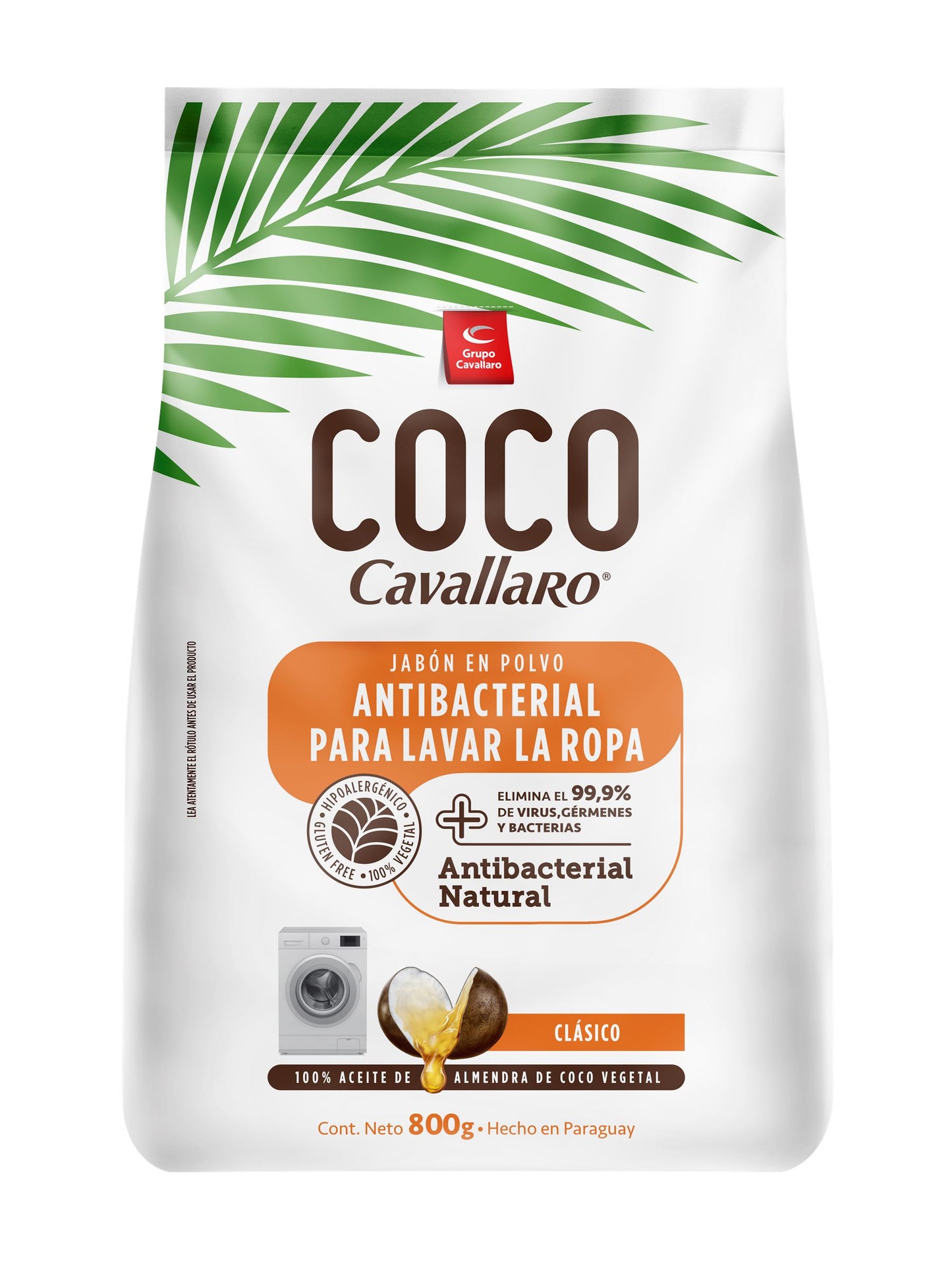 Jabón en polvo coco ropa delicada 800 Grs. Cavallaro