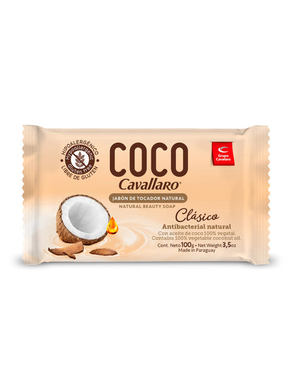 Jabón de tocador de coco clásico 100 Grs. Cavallaro