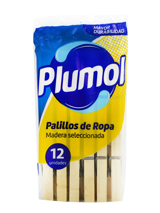 Palillos para ropa x 12 unidades Plumol
