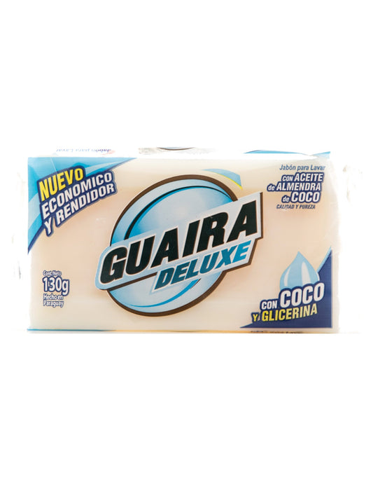 Jabón en barra deluxe para lavar con coco y glicerina 130 Grs. Guaira