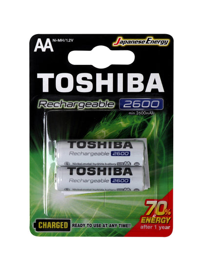 Pilas recargables AA 1.2V x 2 unidades. Toshiba
