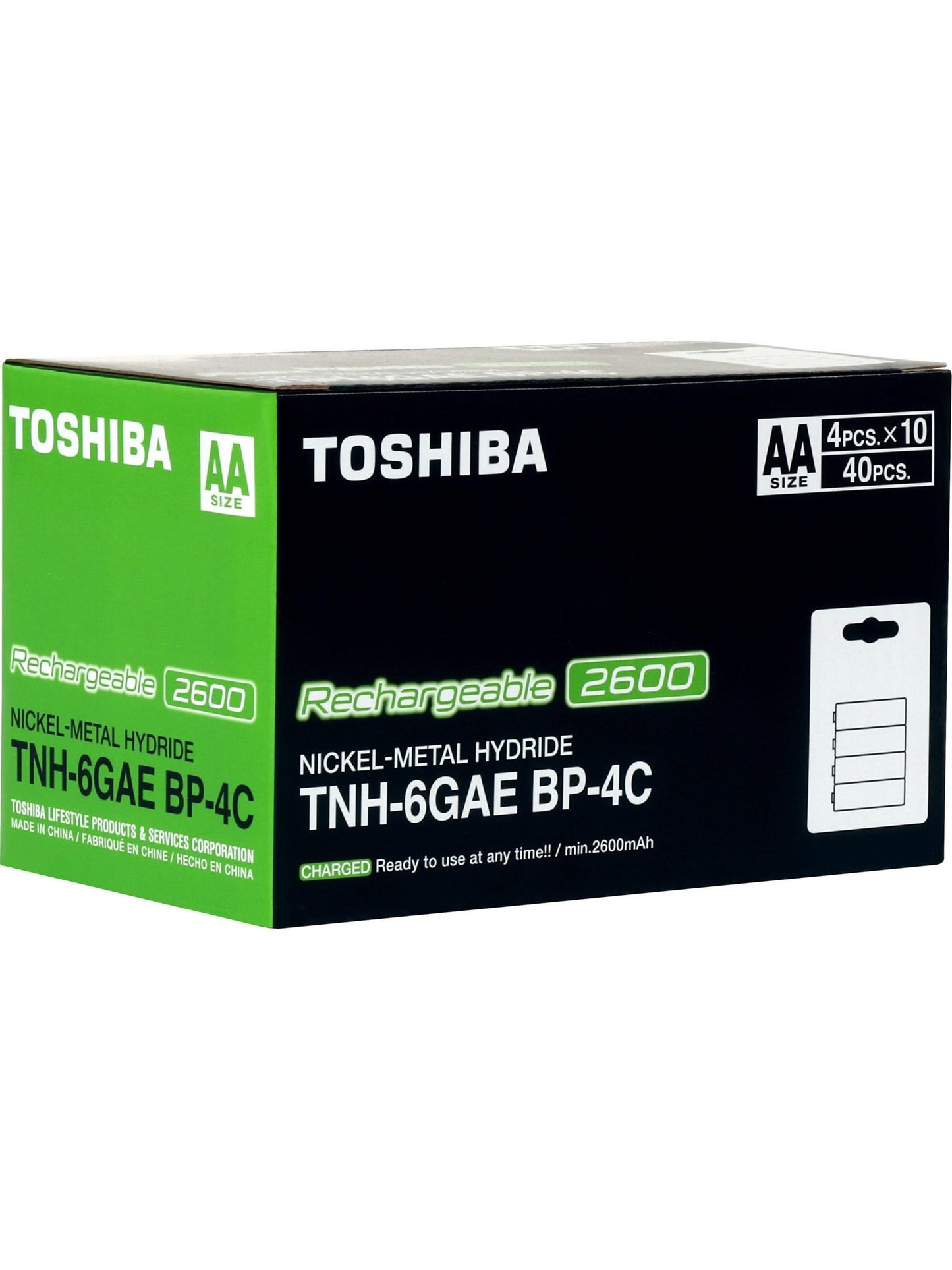 Pilas recargables AA 1.2V x 4 unidades. Toshiba