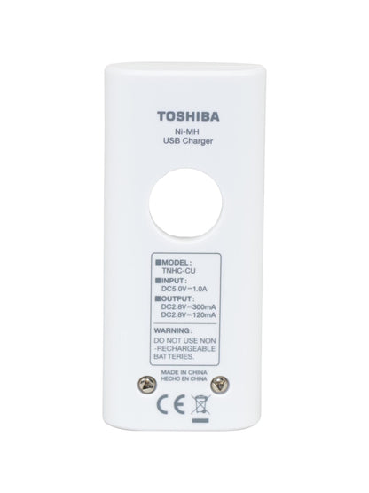 Pilas recargables AA 1.2V 4 unidades + cargador. Toshiba