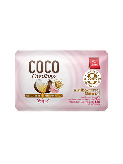 Jabón de tocador de coco puro floral 100 Grs. Cavallaro