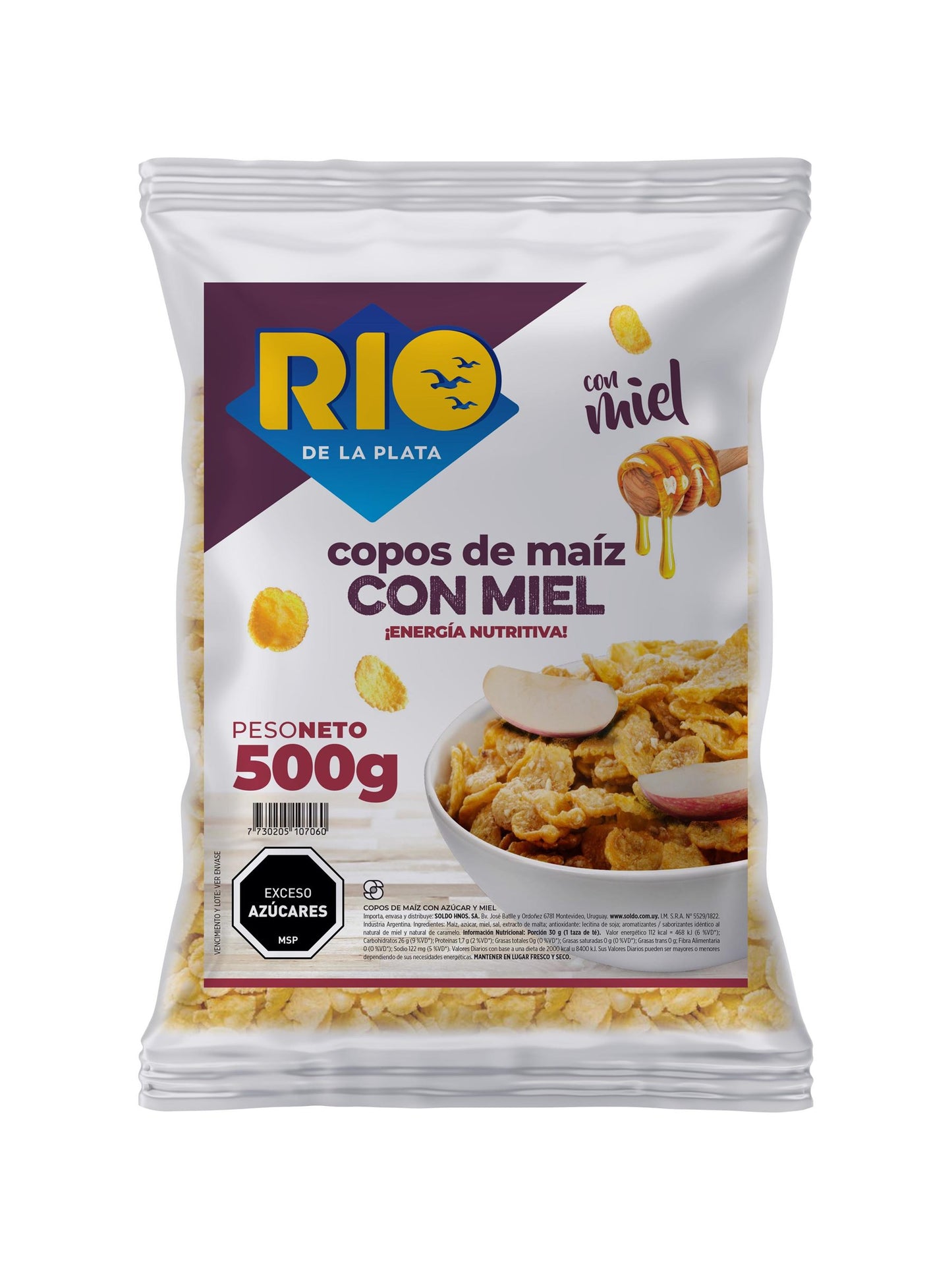 Copos de maíz con miel 500 Grs. Rio de la Plata