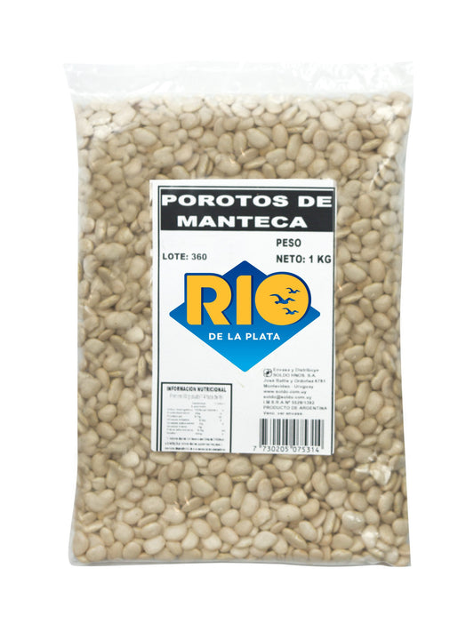 Porotos de manteca 1 Kg. Rio de la Plata