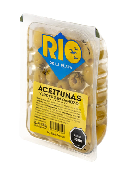 Aceitunas verdes sin carozo 200 Grs. Rio de la Plata