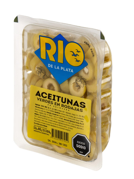 Aceitunas verdes en rodajas 200 Grs. Rio de la Plata