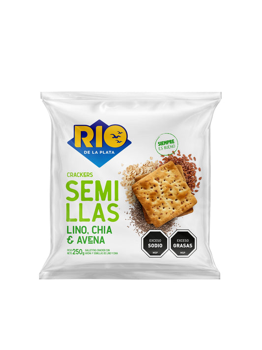 Galletitas Crackers Avena, Lino y Chia  250Grs. Rio de la Plata