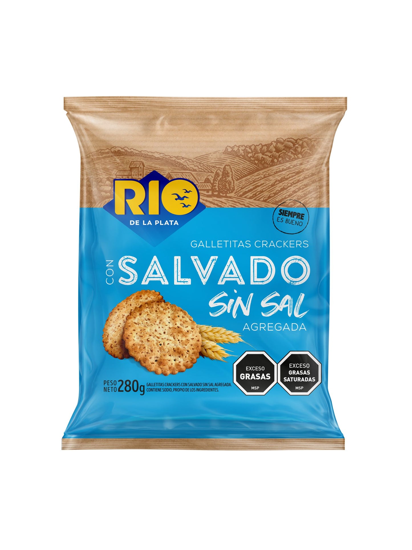 Galletitas Crackers Salvado sin sal 280Grs. Rio de la Plata